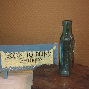 Blue glass bottle bought at an antique store